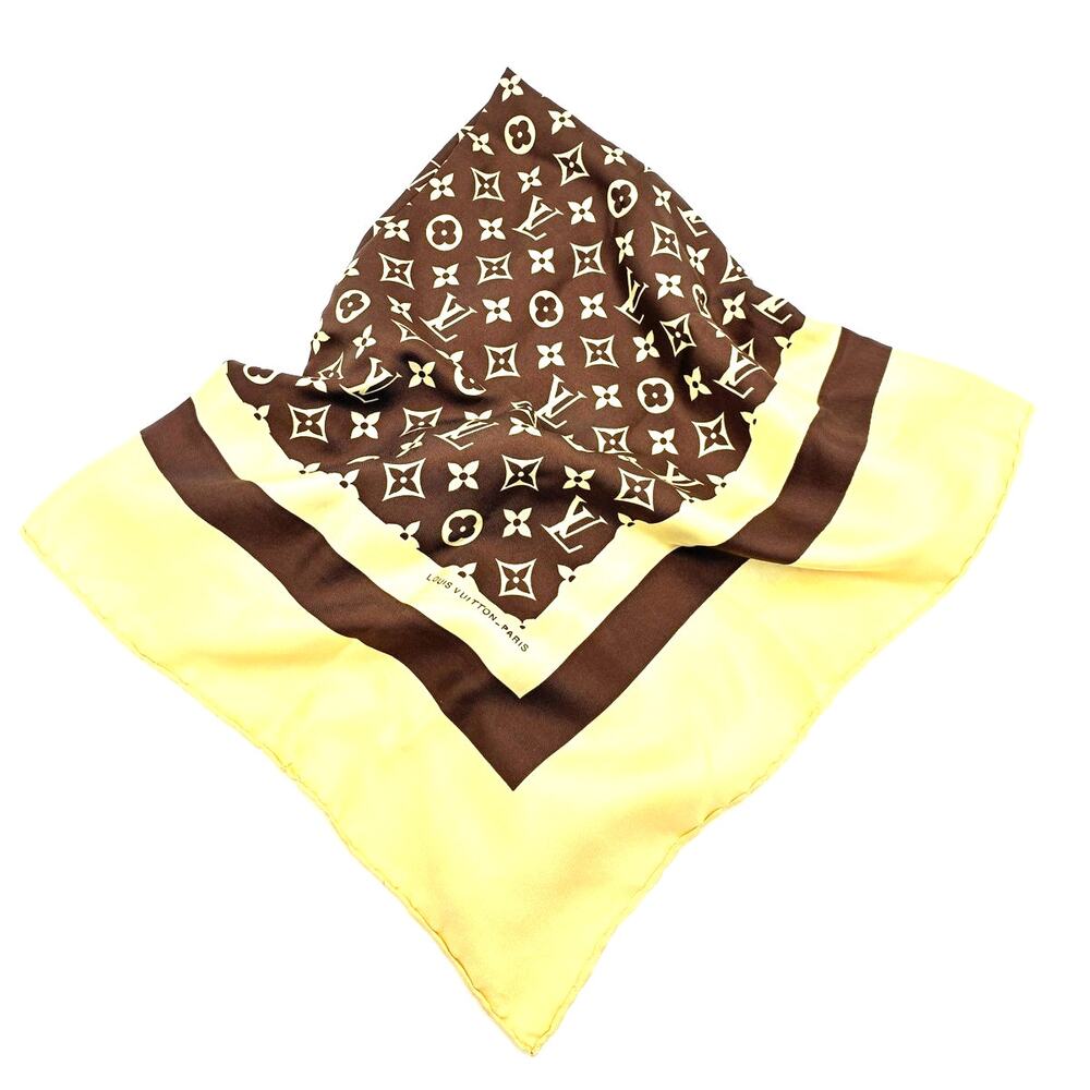 30" Louis Vuitton Vintage Silk Monogram Scarf